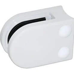 MySystem Garde-Corps, Balustrade<4 x Pince à verre pour tube diam. 42,4 modèle 02 - Ep. verre 8 mm - Zamak blanc RAL 9016