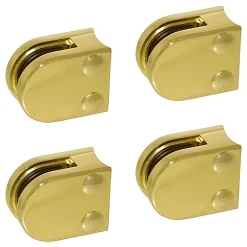 MySystem Garde-Corps, Balustrade<4 x Pince à verre pour tube diam. 42,4 modèle 00 - Ep. verre 8 mm - Zamak aspect laiton