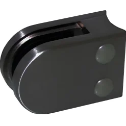 MySystem 4 x Pince à verre pour tube diam. 42,4 modèle 02 - Ep. verre 6,76 mm - Inox noir anthracite- Garde-Corps, Balustrade