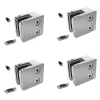 MySystem 4 x Pince à verre pour tube diam. 42,4 modèle 21 - Ep. verre 8,76 mm - Inox 316 brossé GR320- Garde-Corps, Balustrade
