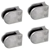 MySystem Garde-Corps, Balustrade<4 x Pince à verre pour tube diam. 42,4 modèle 05 - Ep. verre 12,76 mm - Zamak brut
