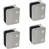MySystem Garde-Corps, Balustrade<4 x Pince à verre pour tube diam. 48,3 modèle 04 - Ep. verre 12,76 mm - Inox 316 brossé GR320