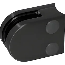 MySystem 4 x Pince à verre pour tube diam. 42,4 modèle 00 - Ep. verre 6,76 mm - Inox noir anthracite- Garde-Corps, Balustrade