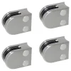 MySystem Garde-Corps, Balustrade<4 x Pince à verre pour tube diam. 42,4 modèle 00 - Ep. verre 6,76 mm - Zamak aspect inox brossé