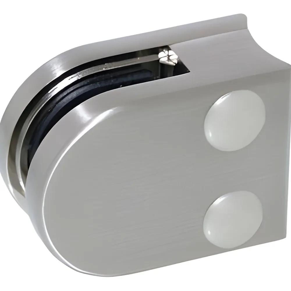 MySystem Garde-Corps, Balustrade<4 x Pince à verre pour tube diam. 42,4 modèle 00 - Ep. verre 6,76 mm - Zamak aspect inox brossé