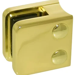 MySystem Garde-Corps, Balustrade<4 x Pince à verre pour tube diam. 42,4 modèle 01 - Ep. verre 6,76 mm - Zamak aspect laiton