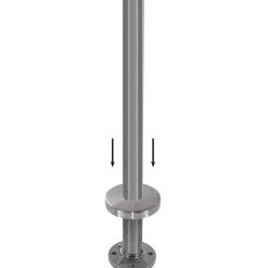 MySystem 2 x Poteau de balustrade Modèle 24 - Tube diam. 42.4 x 2 mm - H 970 mm - Inox 316- Garde-Corps, Balustrade