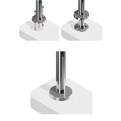 MySystem 2 x Poteau de balustrade Modèle 24 - Tube diam. 42.4 x 2 mm - H 970 mm - Inox 316- Garde-Corps, Balustrade