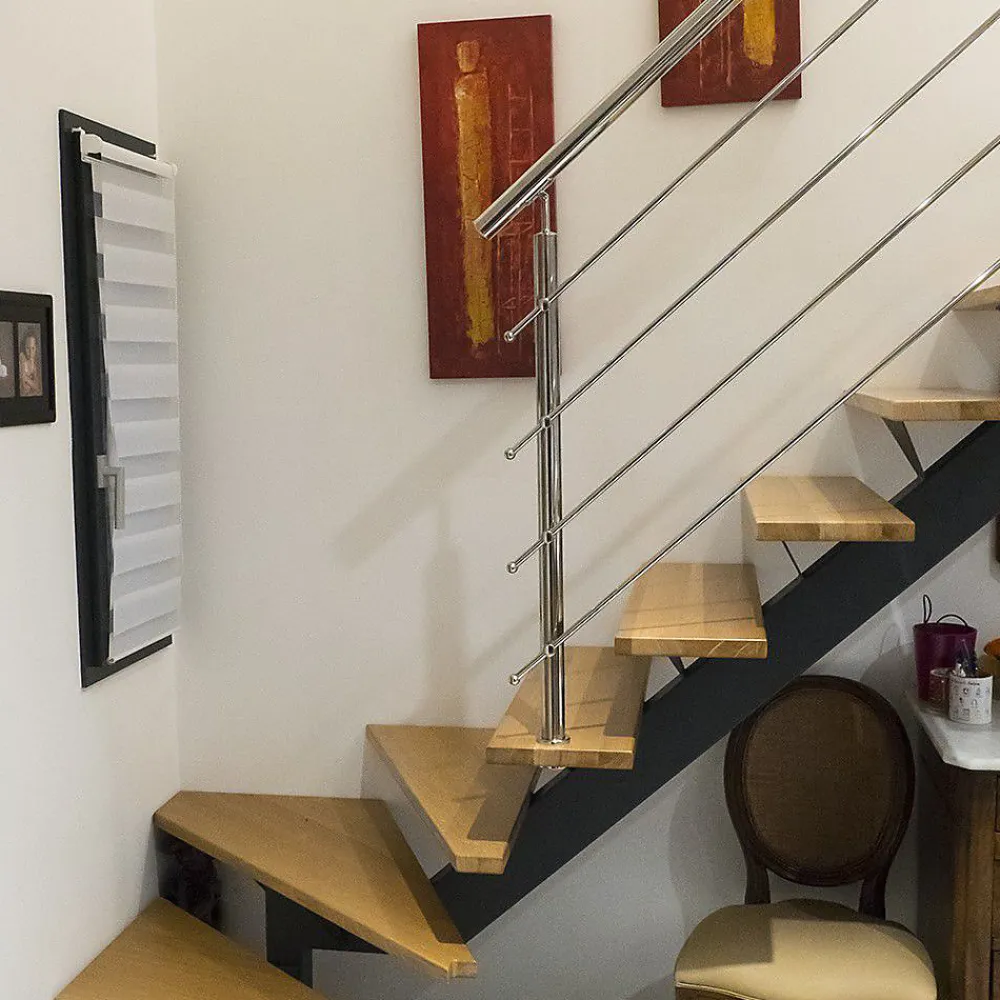 MySystem Garde-Corps, Balustrade<2 x Poteau de balustrade Modèle 44 - Tube diam. 42.4 x 2 mm - H 970 mm - Inox 304
