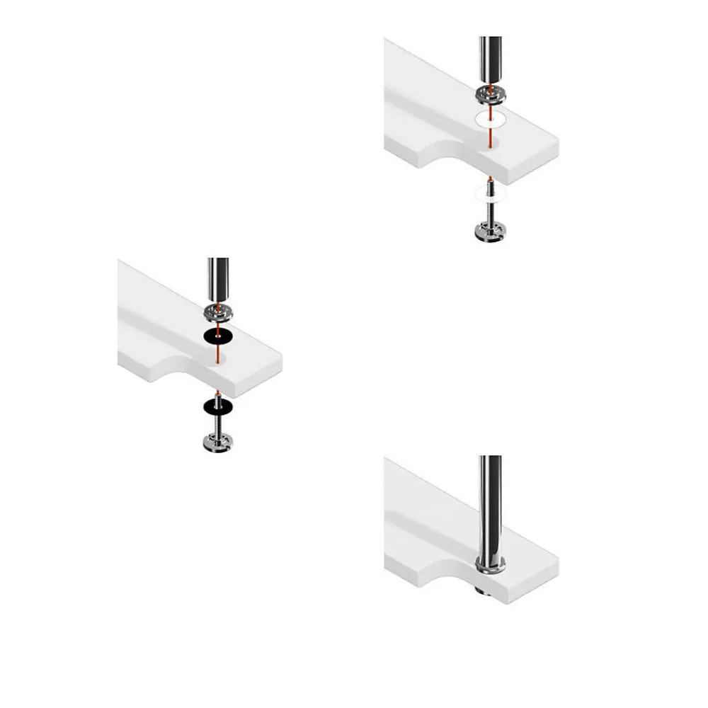MySystem Garde-Corps, Balustrade<2 x Poteau de balustrade Modèle 44 - Tube diam. 42.4 x 2 mm - H 970 mm - Inox 304