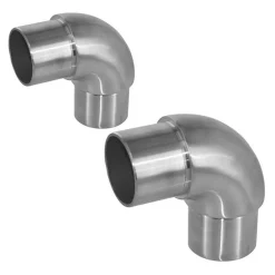 MySystem 2 x Raccord 90 degrés arrondi pour tube diam. 42,4 x 2 mm - Inox 316- Accessoire D'Escalier