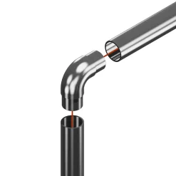 MySystem 2 x Raccord 90 degrés arrondi pour tube diam. 42,4 x 2 mm - Inox 316- Accessoire D'Escalier