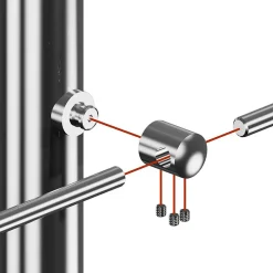 MySystem 10 x Support de liaison transerval sur Tube diam. 42,4 pour Barre diam. 12 mm - Inox 316- Accessoire D'Escalier