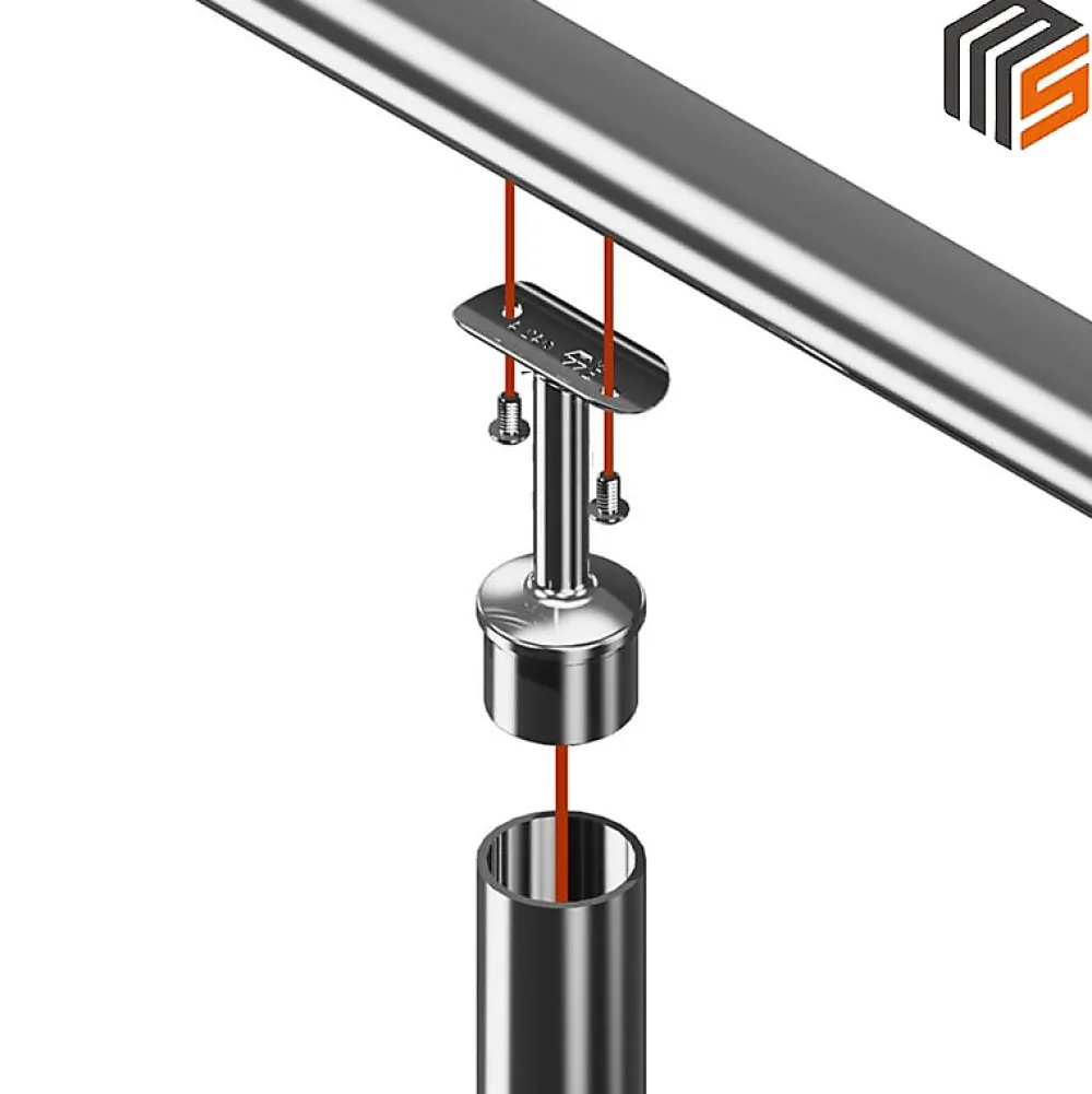 MySystem 2 x Support main courante diam. 42,4 à coller sur tube diam. 42,4 x 2 mm - Inox 316- Accessoire D'Escalier
