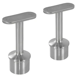 MySystem 2 x Support main courante plate à coller sur tube diam. 42,4 x 2 mm - Inox 304- Accessoire D'Escalier