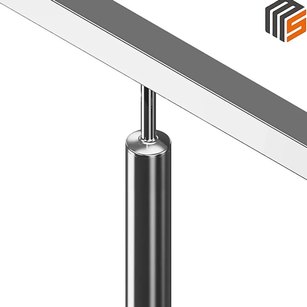 MySystem 2 x Support main courante plate à coller sur tube diam. 42,4 x 2 mm - Inox 304- Accessoire D'Escalier