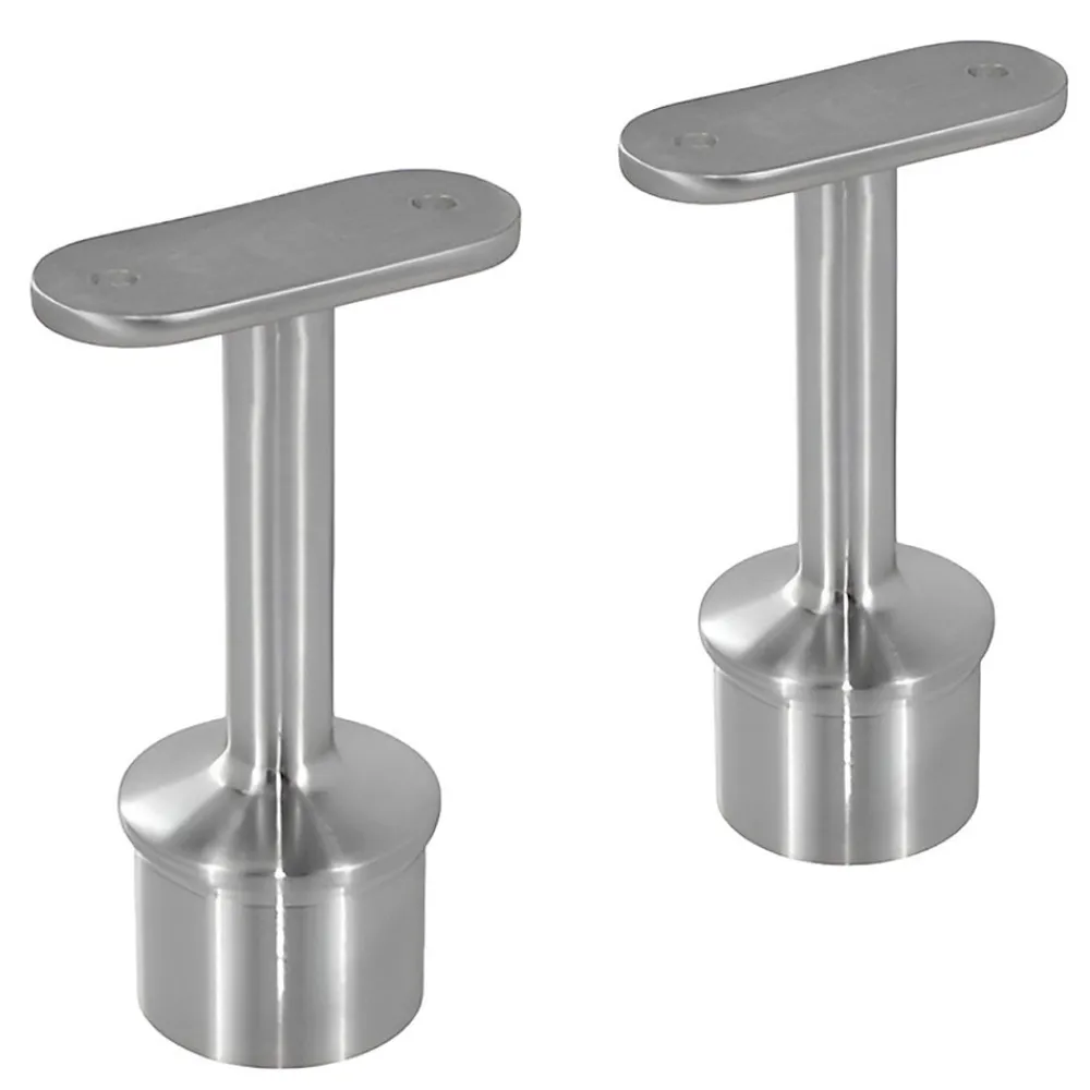 MySystem Accessoire D'Escalier<2 x Support main courante plate à coller sur tube diam. 42,4 x 2 mm - Inox 316
