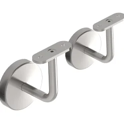 MySystem 2 x Support mural fixe - Main courante plate - Platine 3 trous fraisés + CACHE - Inox 304- Accessoire D'Escalier
