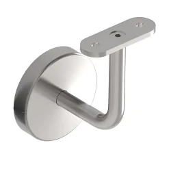MySystem 2 x Support mural fixe - Main courante plate - Platine 3 trous fraisés + CACHE - Inox 304- Accessoire D'Escalier
