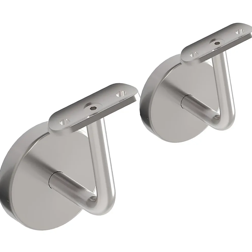 MySystem 2 x Support mural fixe - Main courante diam. 42,4 mm - Platine 3 trous fraisés + CACHE - Inox 304- Accessoire D'Escalier
