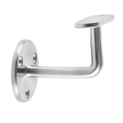 MySystem 2 x Support mural fixe - Main courante plate - Platine 3 trous fraisés - Inox 316- Accessoire D'Escalier