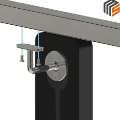 MySystem 2 x Support mural fixe - Main courante plate - Platine 3 trous fraisés - Inox 316- Accessoire D'Escalier