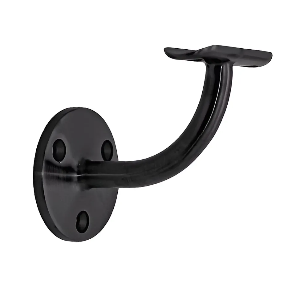 MySystem 2 x Support mural fixe - Main courante diam. 42,4 mm - Platine 3 trous fraisés - Noir anthracite- Accessoire D'Escalier