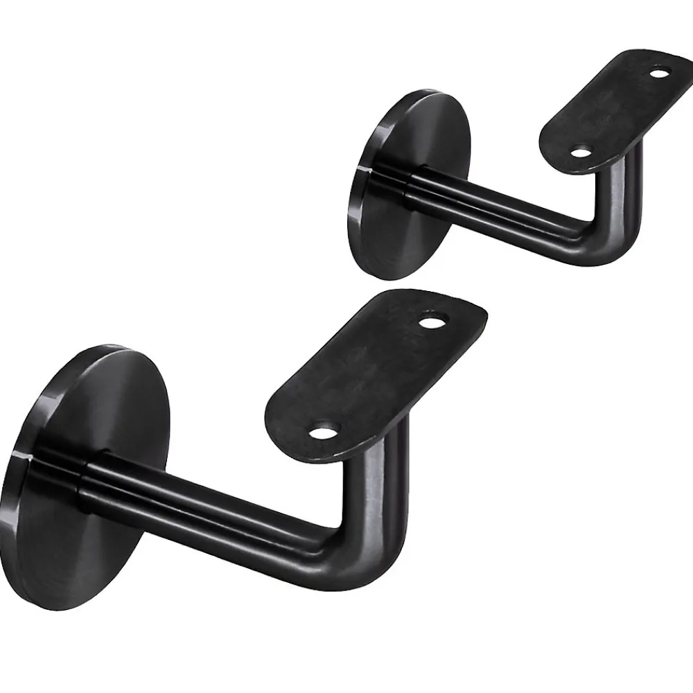 MySystem 2 x Support mural fixe - Main courante diam. 42,4 mm - Fixation M8 - Noir anthracite- Accessoire D'Escalier