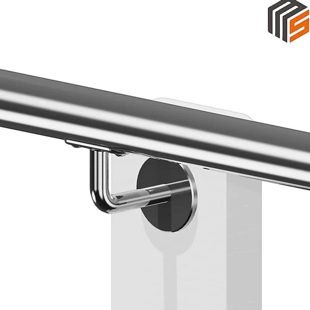 MySystem 2 x Support mural fixe - Main courante diam. 42,4 mm - Fixation M8 - Noir anthracite- Accessoire D'Escalier
