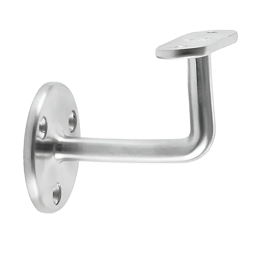 MySystem Accessoire D'Escalier<2 x Support mural fixe - Main courante plate - Platine 3 trous fraisés - Inox 304