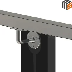 MySystem Accessoire D'Escalier<2 x Support mural fixe - Main courante plate - Platine 3 trous fraisés - Inox 304