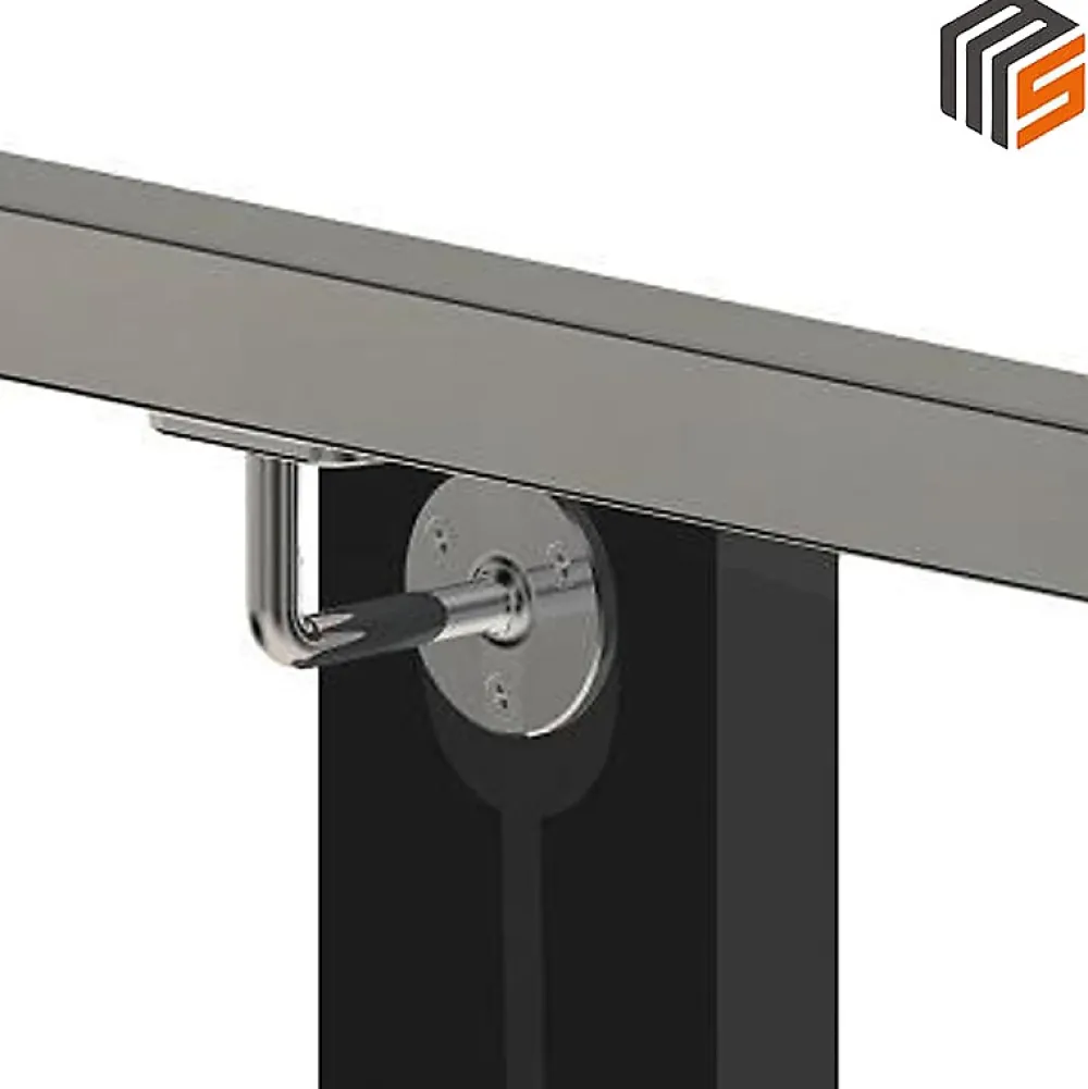 MySystem Accessoire D'Escalier<2 x Support mural fixe - Main courante plate - Platine 3 trous fraisés - Inox 304