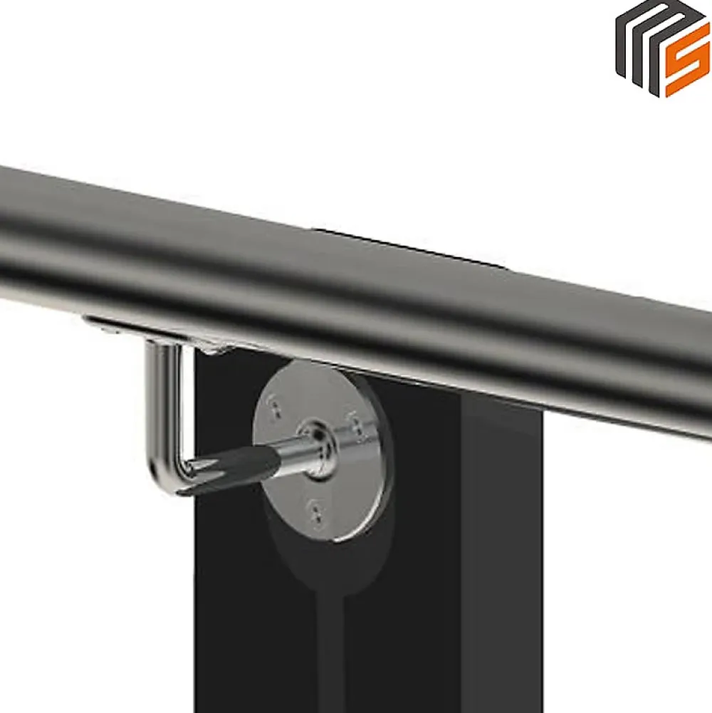 MySystem 2 x Support mural fixe - Main courante diam. 42,4 mm - Platine 3 trous fraisés - Inox 316- Accessoire D'Escalier