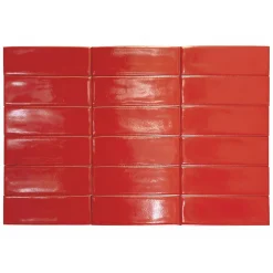Lux Mosaic Carrelage Mural Pour Cuisine|Carrelage Mural Uni<Altea Red Série Revêtement grès cérame premium 5x15 cm.