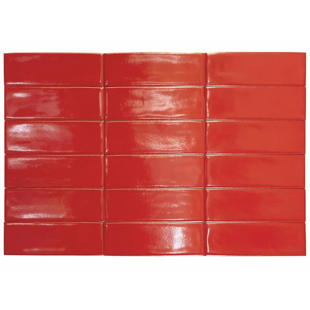 Lux Mosaic Carrelage Mural Pour Cuisine|Carrelage Mural Uni<Altea Red Série Revêtement grès cérame premium 5x15 cm.