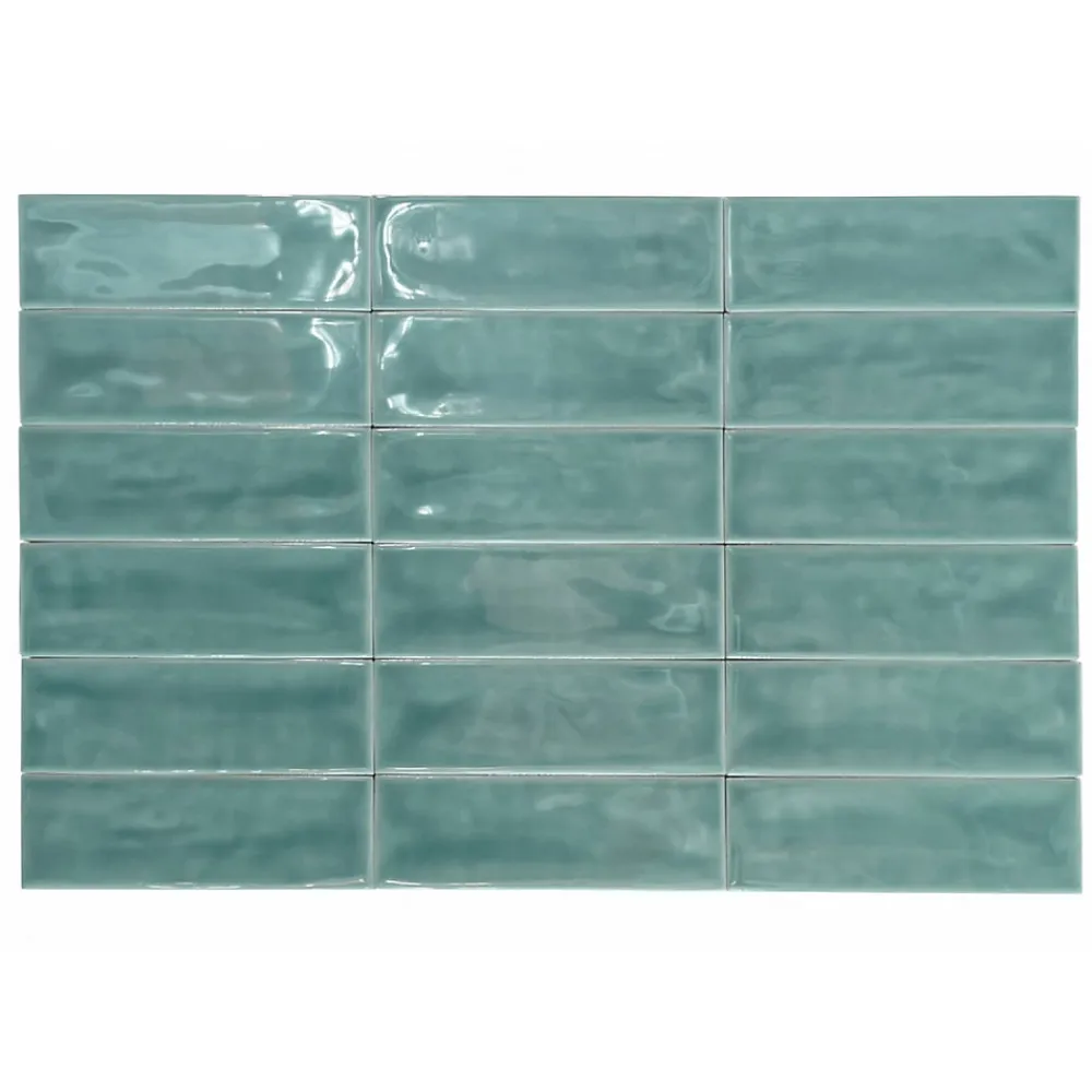 Lux Mosaic Altea Teal Série Revêtement grès cérame premium 5x15 cm.- Carrelage Mural Uni