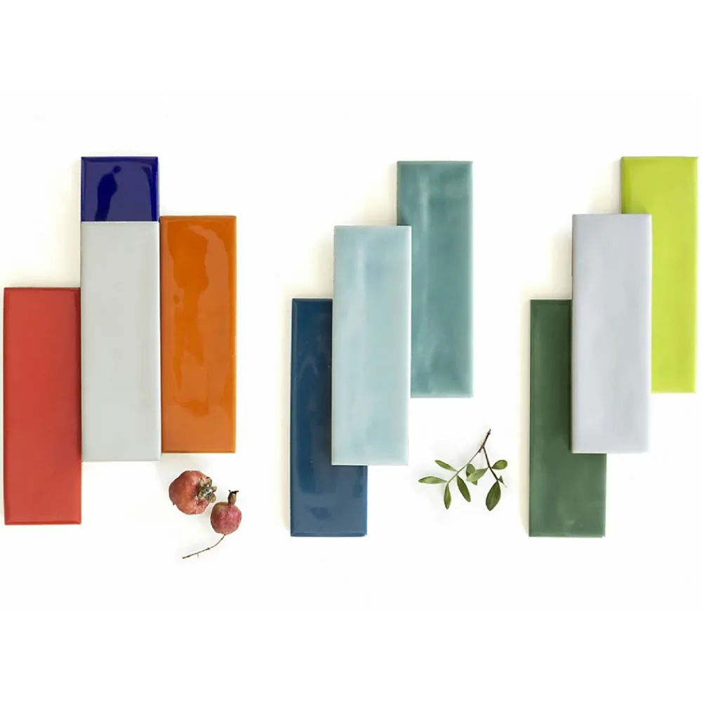 Lux Mosaic Altea Teal Série Revêtement grès cérame premium 5x15 cm.- Carrelage Mural Uni