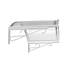 Arctom Auvent Ala 140x80, couleur blanc RAL9016, plaque incolore- Auvent Et Marquise