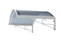 Arctom Auvent Ala 140x80, couleur blanc RAL9016, plaque anthracite- Auvent Et Marquise