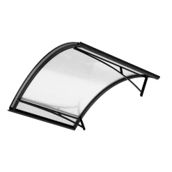 Arctom Auvent Apos 150x90, couleur anthracite RAL7016, panneau sandwich AL PE AL- Auvent Et Marquise