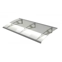 Arctom Auvent Et Marquise<Auvent Blue 197x89, couleur silver inox, plaque incolore PMMA