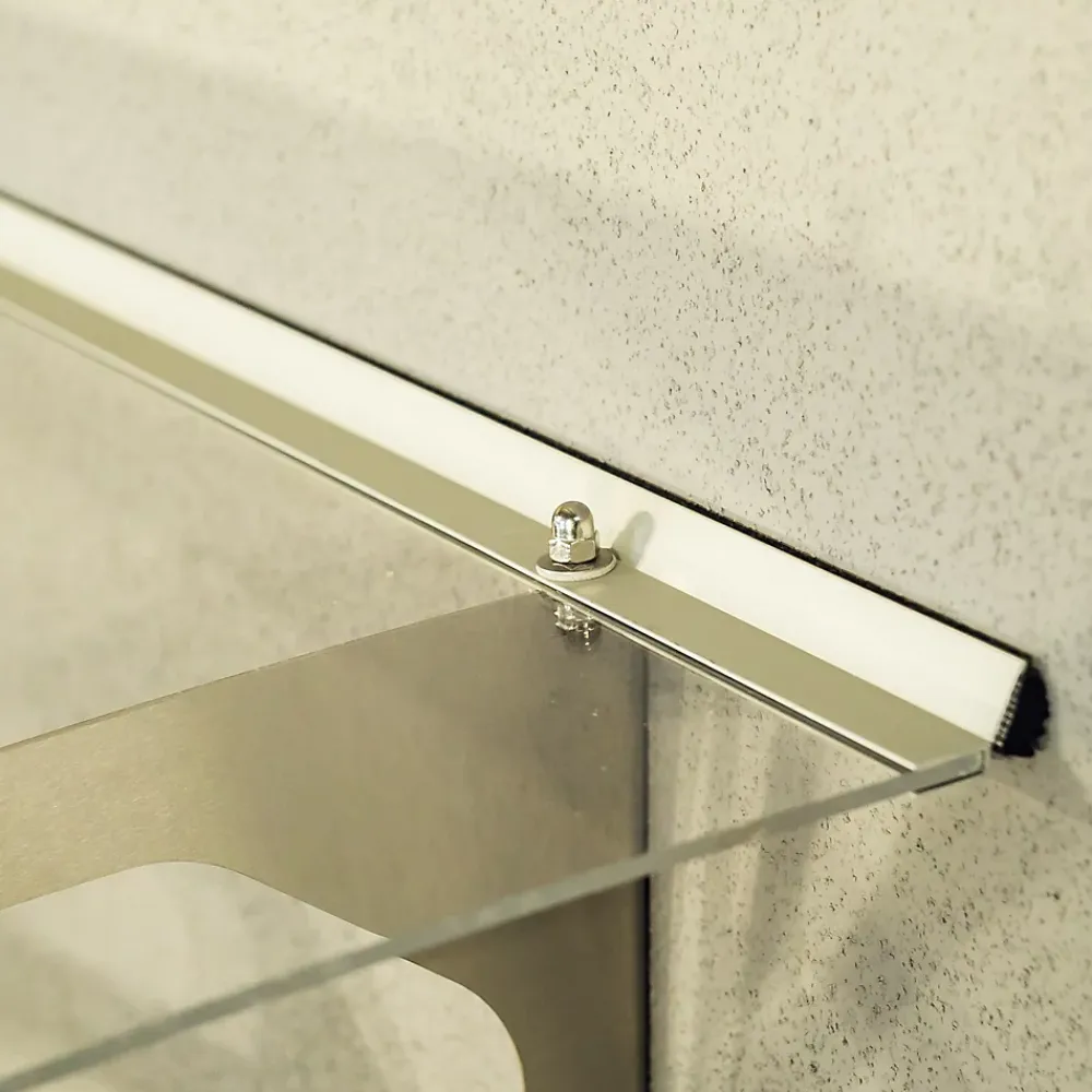 Arctom Auvent Et Marquise<Auvent Blue 197x89, couleur silver inox, plaque incolore PMMA