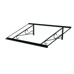 Arctom Auvent Fosti 140x79, couleur anthracite RAL7016, plaque incolore, polycarbonate solide- Auvent Et Marquise