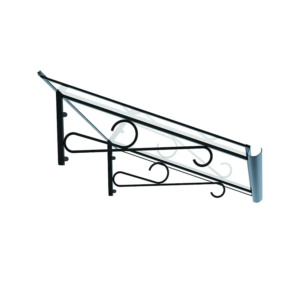 Arctom Auvent Fosti 140x79, couleur anthracite RAL7016, plaque incolore, polycarbonate solide- Auvent Et Marquise