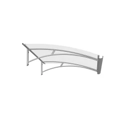 Arctom Auvent Gomo 160x84,5, couleur blanc RAL9016, plaque incolore PMMA- Auvent Et Marquise