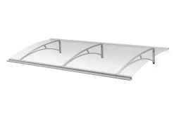Arctom Auvent Gomo 197x84,5, couleur blanc RAL9016, plaque incolore PMMA- Auvent Et Marquise