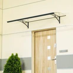 Arctom Auvent Et Marquise<Auvent Gomo 120x84,5, couleur anthracite RAL7016, plaque incolore PMMA