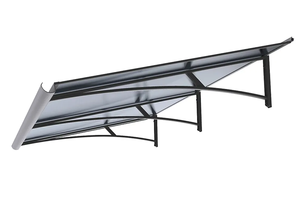 Arctom Auvent Karmel 197x83,5, couleur anthracite RAL7016, plaque anthracite- Auvent Et Marquise