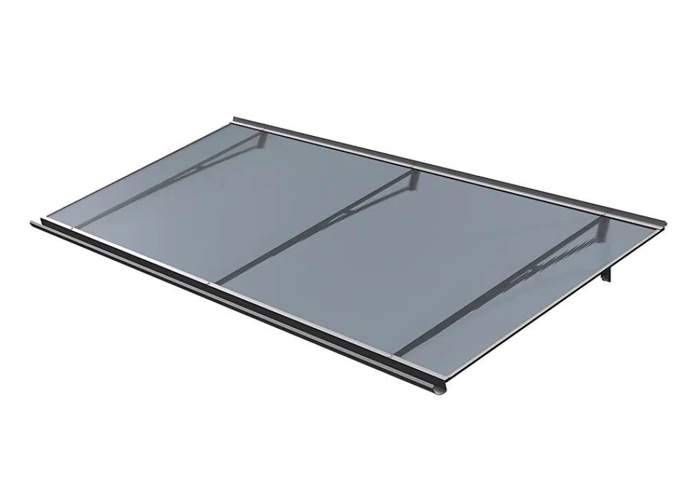 Arctom Auvent Karmel 197x83,5, couleur anthracite RAL7016, plaque anthracite- Auvent Et Marquise