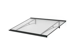 Arctom Auvent Karmel 150x83,5, couleur anthracite RAL7016, plaque incolore- Auvent Et Marquise